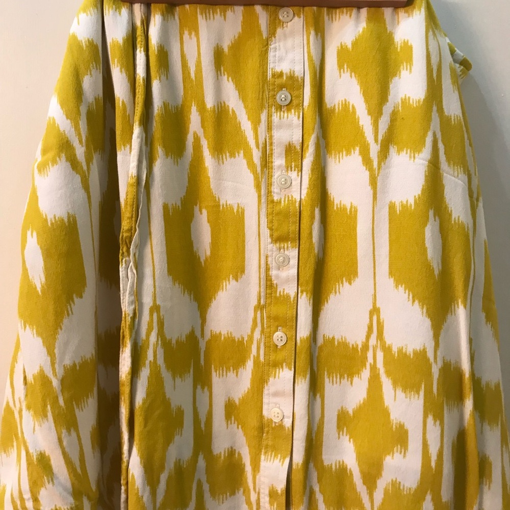 loft XL Lemon Islander Tie Waist Button Skier